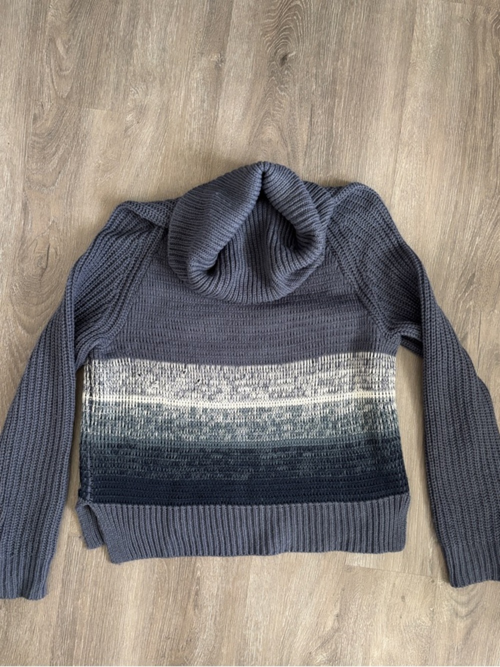 Roxy Turtleneck Blue Ombre Stripe Knit Sweater